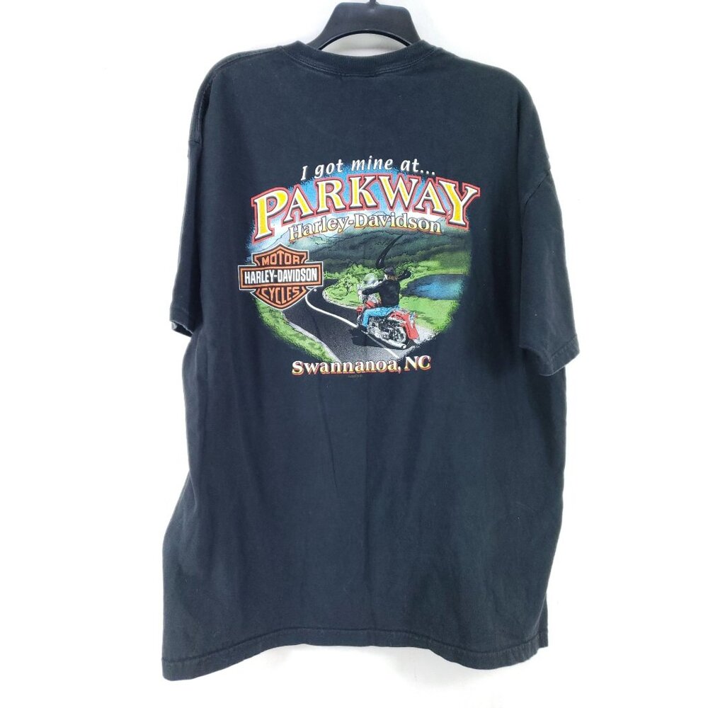 Harley-Davidson Parkway Swannanoa NC Black Short Sleeve Mens 2XL Tee Shirt